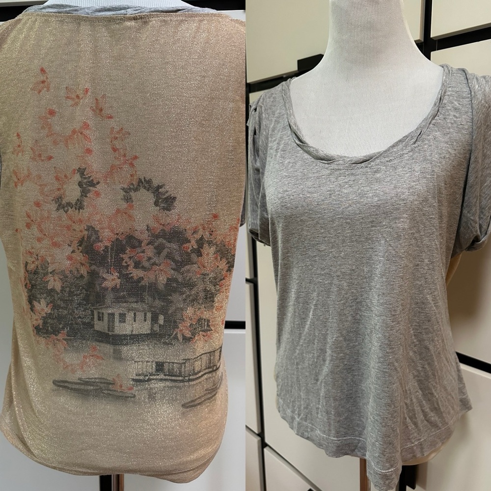 Fantastic designed Gray Women's Top with Scenic Graphic